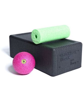 Blackroll Block Set - Mini Foam Roller, Massage Ball & Yoga Block Set