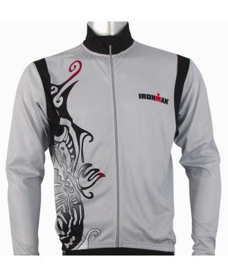 Ironman Long Sleeve Unisex Cycle Jersey - Silver/Black