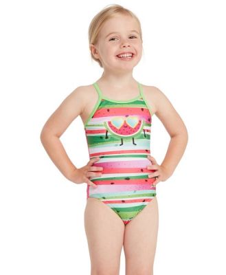 Zoggs Tex Back Kids Girls One Piece Swimsuit