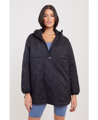 Aimn Oversized Quilted Anorak Black