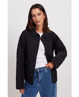 Aimn Quilted Femme Jacket Black