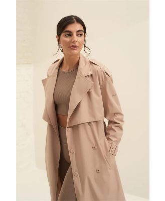 Aimn Recycled Tech Trench Coat Beige