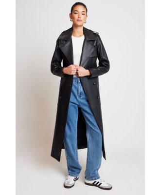 Ena Pelly Claudia Leather Trench Black