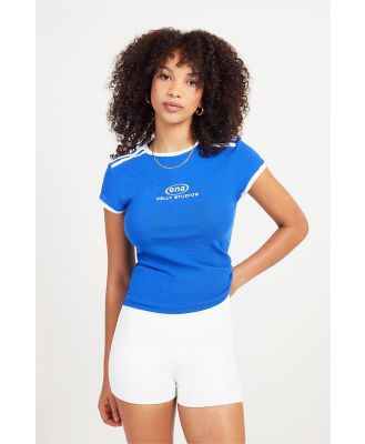 Ena Pelly Fitted Sports Tee Blue/White