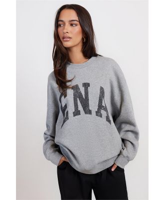 Ena Pelly Lilly Oversized Sweater Mid Grey Marle