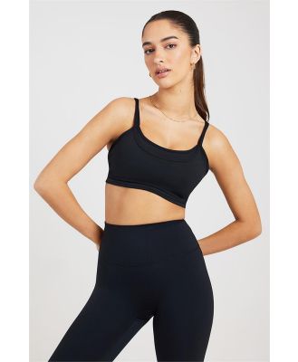 Leelo Active Double Layer Crop Black