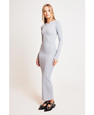 Muma World MW x SR Metallic Long Sleeve Maxi Dress Grey/Silver