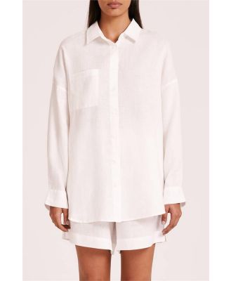 Nude Lucy Lounge Heritage Linen Shirt White