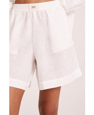 Nude Lucy Lounge Linen Short White