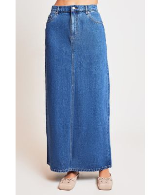 Nude Lucy Organic Denim Maxi Skirt Vinatge Blue