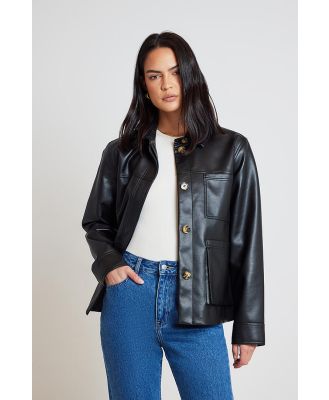 Nude Lucy Telsey Faux Leather Jacket Black