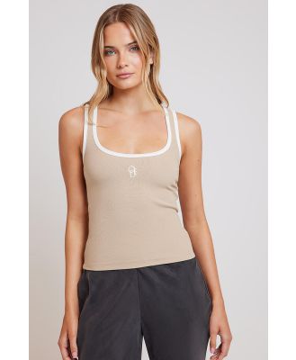 Ode Codi Contrast Scoop Tank Card/Bright White