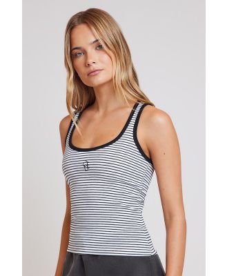 Ode Codi Contrast Scoop Tank Onyx/Mono Stripe