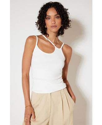 Ode Evan Ribbed Tank Bright White