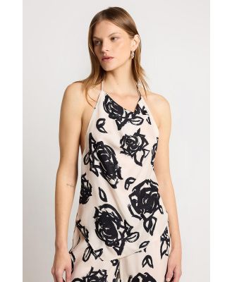 Ode Gene Cowl Halter Black Rose