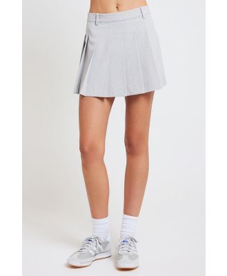 Ode Nyx Pleated Mini Skirt Silver Ash