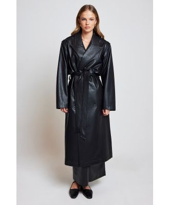 Ode Peyton Vegan Leather Trench Onyx