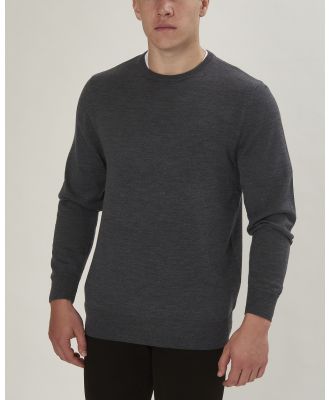 3 Wise Men - 3 Wise Men Driver Crew Neck Merino Knit   Charcoal - Jumpers & Cardigans (Grey) 3 Wise Men Driver Crew Neck Merino Knit - Charcoal