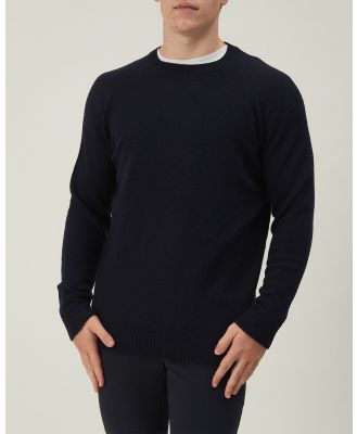 3 Wise Men - 3 Wise Men Zac Crew Neck Wool Knit Navy - Jumpers & Cardigans (Navy) 3 Wise Men Zac Crew Neck Wool Knit - Navy