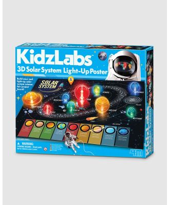 4M - KidzLabs   3D Solar System Light Up Poster Board - Educational & Science Toys (Black) KidzLabs - 3D Solar System Light-Up Poster Board
