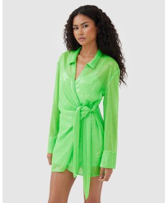 4th & Reckless - Idella Shirt Dress - Dresses (Lime) Idella Shirt Dress