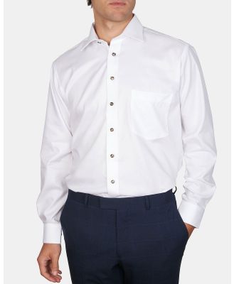 Abelard - Classic Fit Bottone Ciocolato Lux Shirt - Shirts & Polos (WHITE) Classic Fit Bottone Ciocolato Lux Shirt
