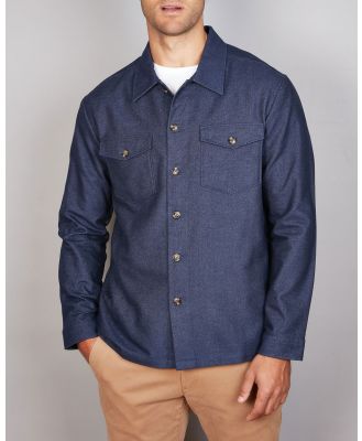 Abelard - Two Tone Brushed Twill Overshirt Jacket - Coats & Jackets (DENIM) Two-Tone Brushed Twill Overshirt Jacket