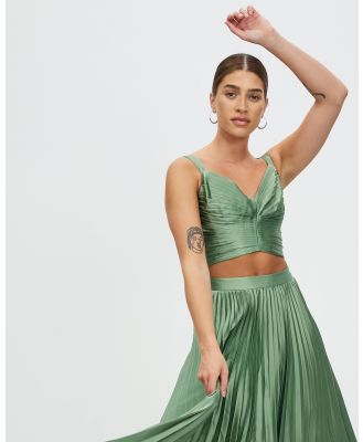Abercrombie & Fitch - Bare Plunge Top - Cropped tops (Hedge Green) Bare Plunge Top