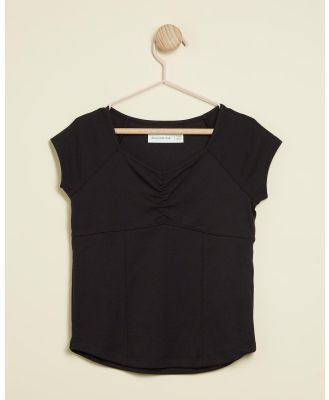 Abercrombie & Fitch - Corset Cinched Knit Top   Kids Teens - Tops (Black) Corset Cinched Knit Top - Kids-Teens
