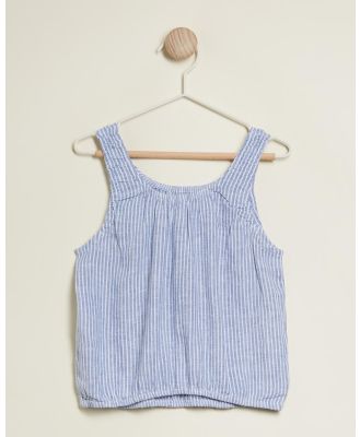Abercrombie & Fitch - Easy Linen Matching Set Top   Kids Teens - Tops (Blue & White Stripe) Easy Linen Matching Set Top - Kids-Teens