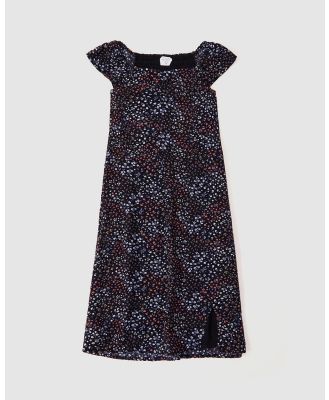 Abercrombie & Fitch - Elevated Layerable Dress   Kids Teens - Printed Dresses (Black Floral) Elevated Layerable Dress - Kids-Teens