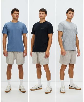 Abercrombie & Fitch - Left Chest Trend Logo Multipack Tee - T-Shirts & Singlets (Casual Black & Blue Mirage) Left Chest Trend Logo Multipack Tee
