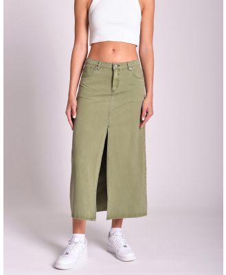 Abrand - 99 Low Maxi Skirt - Denim skirts (Faded Army) 99 Low Maxi Skirt