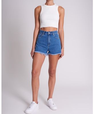 Abrand - Gia High Relaxed Shorts - Denim (Mid Blue) Gia High Relaxed Shorts