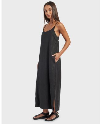 Academy Brand - Essential Linen Slip Dress - Dresses (Black) Essential Linen Slip Dress