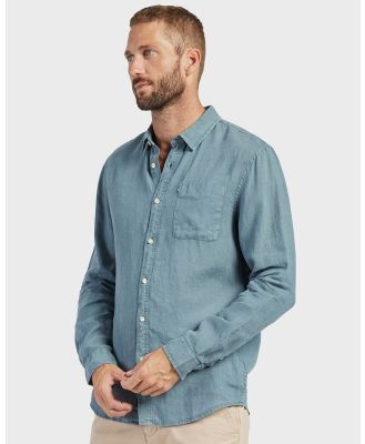 Academy Brand - Hampton Linen Shirt - Casual shirts (BLUE) Hampton Linen Shirt