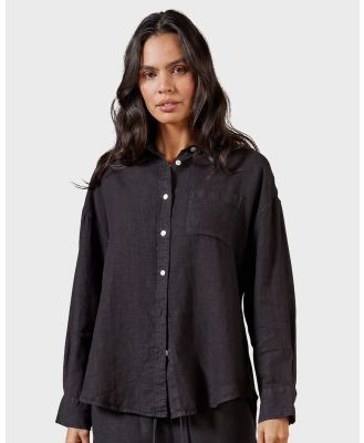 Academy Brand - Hampton Linen Shirt - Shirts & Polos (BLACK) Hampton Linen Shirt