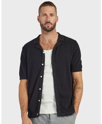 Academy Brand - Jasper Knit Short Sleeve Shirt - Casual shirts (BLACK) Jasper Knit Short Sleeve Shirt