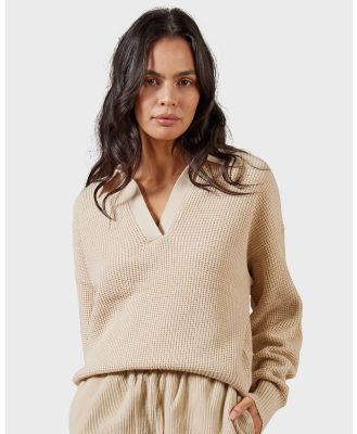 Academy Brand - Malibu Collared Sweater - Jumpers & Cardigans (White) Malibu Collared Sweater