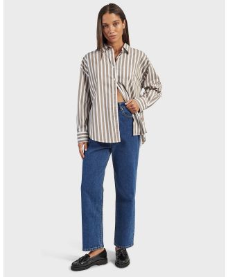 Academy Brand - Mia Stripe Shirt - Shirts & Polos (BROWN) Mia Stripe Shirt