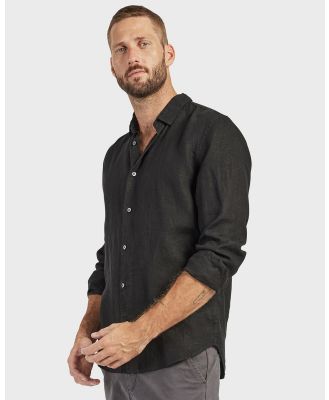 Academy Brand - Mick Linen Shirt - Casual shirts (BLACK) Mick Linen Shirt