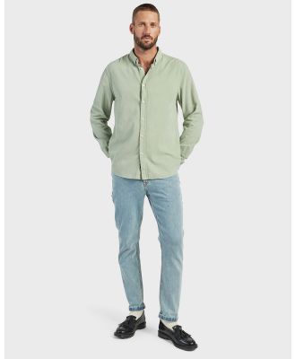 Academy Brand - Micro Cord Shirt - Casual shirts (GREEN) Micro Cord Shirt