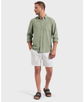 Academy Brand - Stripe Riviera Linen Short - Shorts (Green) Stripe Riviera Linen Short
