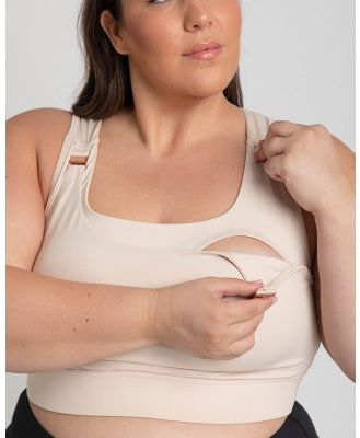 Active Truth - Mama Magnetic Feeding Crop 2.0   Beige - Sports Bras (Nude) Mama Magnetic Feeding Crop 2.0 - Beige