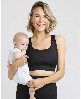Active Truth - Mama Magnetic Feeding Crop 2.0   Black - Sports Bras (Black) Mama Magnetic Feeding Crop 2.0 - Black