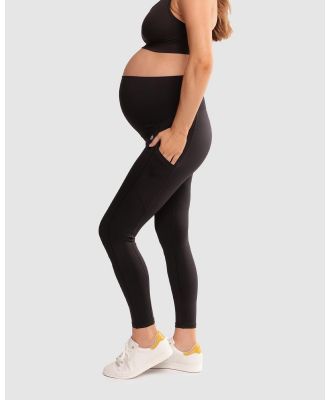 Active Truth - Pregnancy Pocket Full Length Tight   Black - Maternity Tights (black) Pregnancy Pocket Full Length Tight - Black