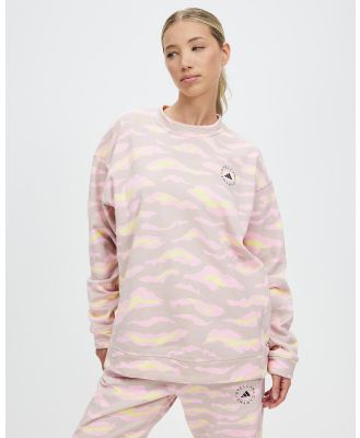 adidas by Stella McCartney - aSMC Printed Sweatshirt - Sweats (New Rose, Blush Yellow & True Pink) aSMC Printed Sweatshirt