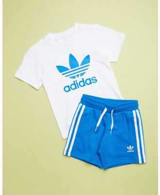 adidas Originals - Adicolor Shorts and Tee Set   Kids - Shorts (Bluebird) Adicolor Shorts and Tee Set - Kids