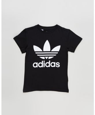adidas Originals - Adicolor Trefoil Tee   Kids - T-Shirts & Singlets (Black & White) Adicolor Trefoil Tee - Kids