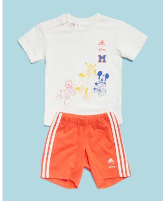 adidas Sportswear - Adidas X Disney Mickey Mouse Tee And Shorts Set   Babies - 2 Piece (Chalk White & Bright Red) Adidas X Disney Mickey Mouse Tee And Shorts Set - Babies